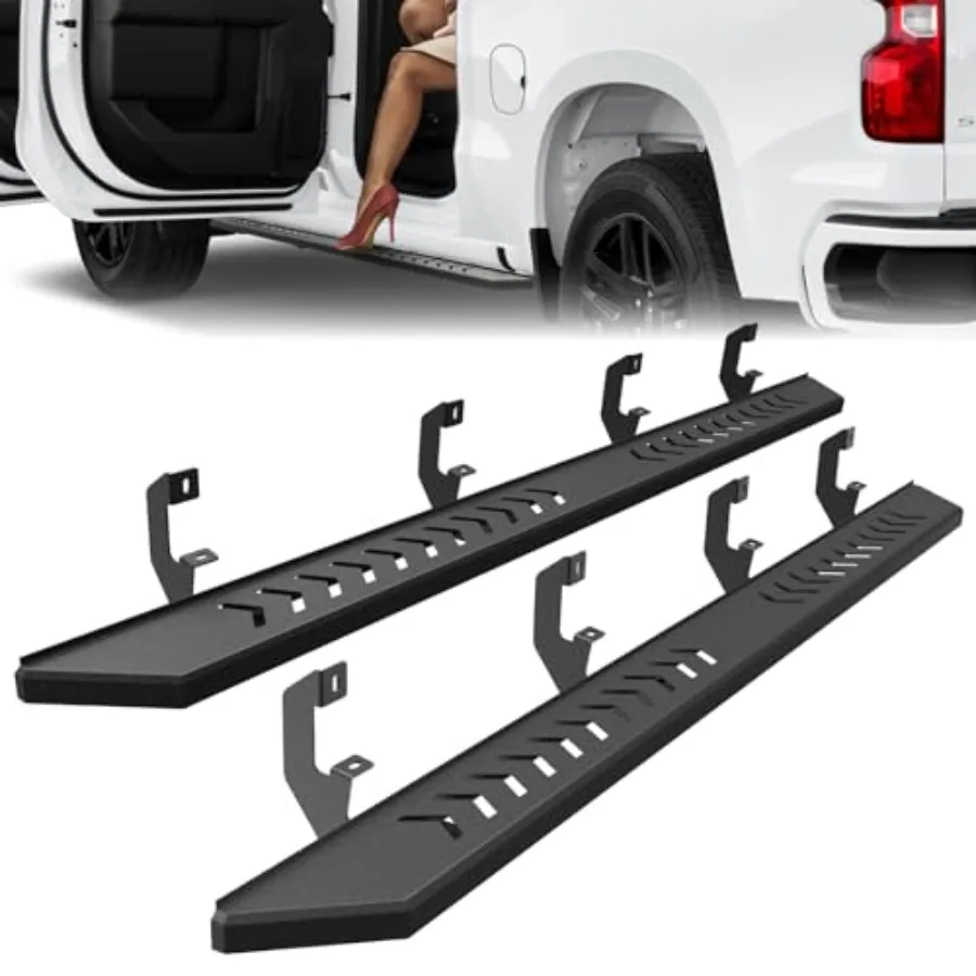 Running Boards for Chevy Silverado GMC Sierra 1500 2019-2026 Crew Cab, Aluminum, Black, Heavy-Duty Rock Rail Steps with Non-Sli
Running Boards for Chevy Silverado GMC Sierra 1500 2019-2026 Crew Cab, Aluminum, Black, Heavy-Duty Rock Rail Steps with Non-Sli