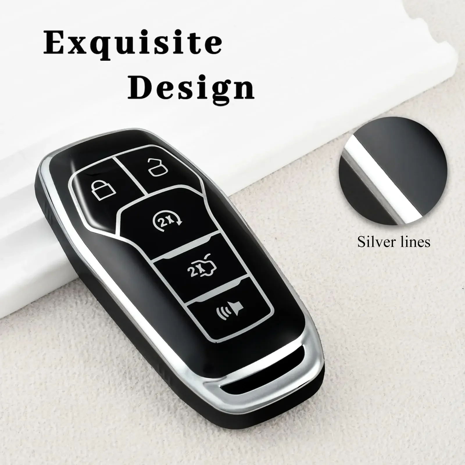 Key Fob Cover Premium Soft TPU Protection Key Case Shell For Ford Fusion F150 Edge Explorer Mustang Lincoln MKZ MKC MKX Keychain
Key Fob Cover Premium Soft TPU Protection Key Case Shell For Ford Fusion F150 Edge Explorer Mustang Lincoln MKZ MKC MKX Keychain