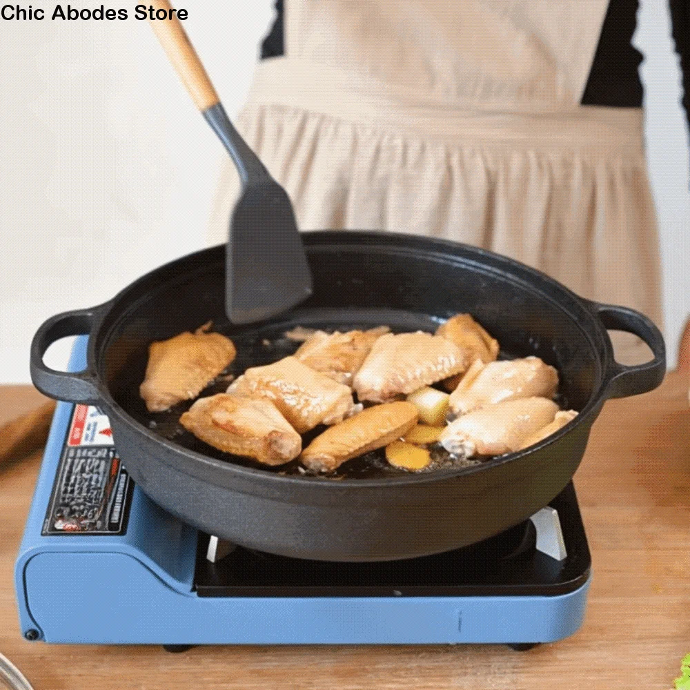 Household Non-Stick Cast Iron Skillet Flat Bottomed Double Handle Stir-fry Pan Non-coated Thickened Wok Outdoor
Household Non-Stick Cast Iron Skillet Flat Bottomed Double Handle Stir-fry Pan Non-coated Thickened Wok Outdoor