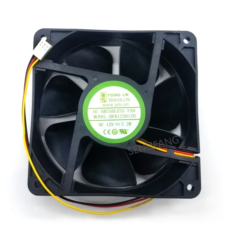 DFB123812H DC 12V 7,2 W 0.6A 12038 12CM 120*120*38MM 3 провода большой воздушный Компьютерный Вентилятор охлаждения
DFB123812H DC 12V 7,2 W 0.6A 12038 12CM 120*120*38MM 3 провода большой воздушный Компьютерный Вентилятор охлаждения