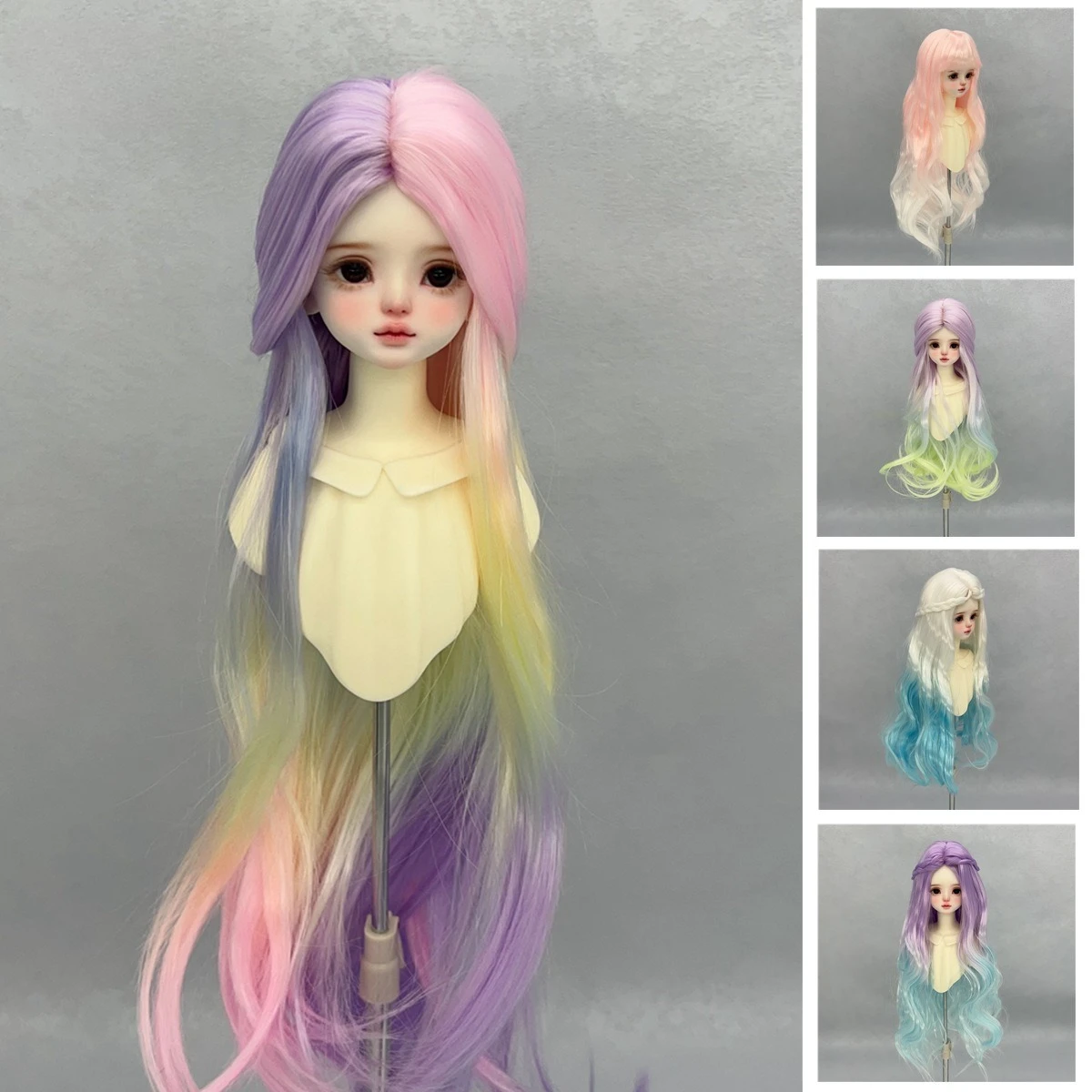 For 1/3 1/4 1/6 BJD Doll Wig Sweet Multicolor Pastel Long Wavy Hairpiece for BJD Doll Cute Dress Up Accessory Toys
For 1/3 1/4 1/6 BJD Doll Wig Sweet Multicolor Pastel Long Wavy Hairpiece for BJD Doll Cute Dress Up Accessory Toys