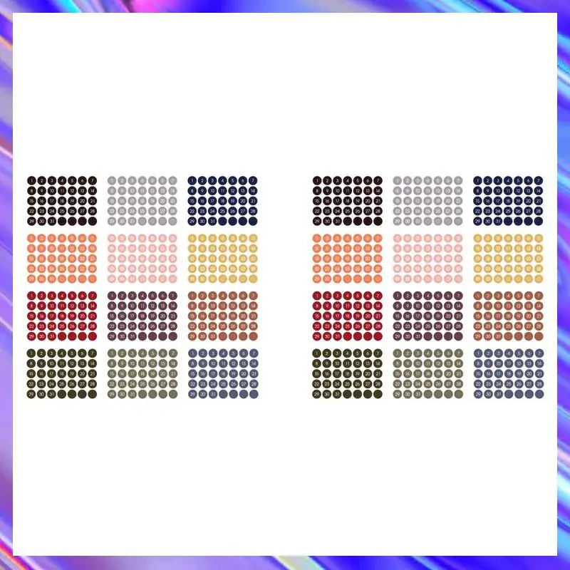 24 шт. красочные круглые наклейки с цифрами и датой, наклейки для журналов, этикетки для ноутбука, канцелярские принадлежности, уплотнительные бирки для конвертов A
24 шт. красочные круглые наклейки с цифрами и датой, наклейки для журналов, этикетки для ноутбука, канцелярские принадлежности, уплотнительные бирки для конвертов A