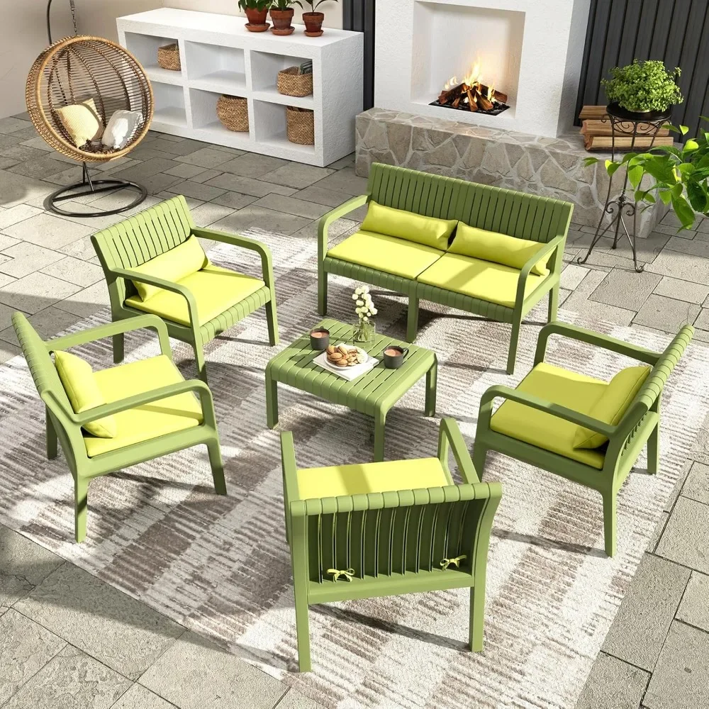 Patio Furniture Set,No Rust Modular Outdoor Sectional Sofa Set, All Weather Patio for Backyard, Deck, Poolside with Coffee Table
Patio Furniture Set,No Rust Modular Outdoor Sectional Sofa Set, All Weather Patio for Backyard, Deck, Poolside with Coffee Table
