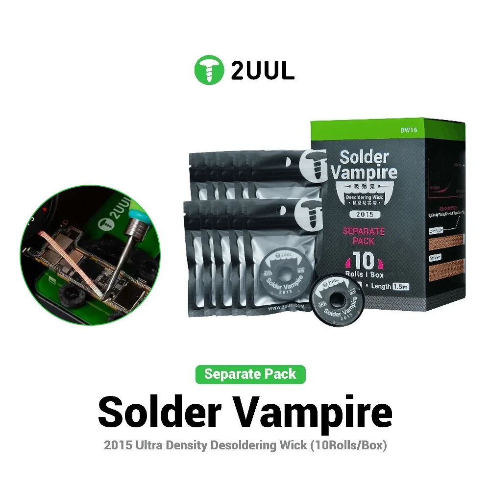 2UUL DW16 10 рулонов/кор. фитиль для распайки 2,0 мм 1,5 м для обслуживания мобильных телефонов, материнская плата, ремонт BGA, провод для удаления припоя
2UUL DW16 10 рулонов/кор. фитиль для распайки 2,0 мм 1,5 м для обслуживания мобильных телефонов, материнская плата, ремонт BGA, провод для удаления припоя
