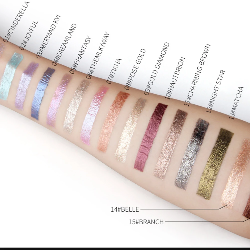 Shiny Liquid Eye Shadow Pearlescent Eyeshadow Long Lasting Silky Color Portable Size Easy Apply Natural Gorgeous Look
Shiny Liquid Eye Shadow Pearlescent Eyeshadow Long Lasting Silky Color Portable Size Easy Apply Natural Gorgeous Look