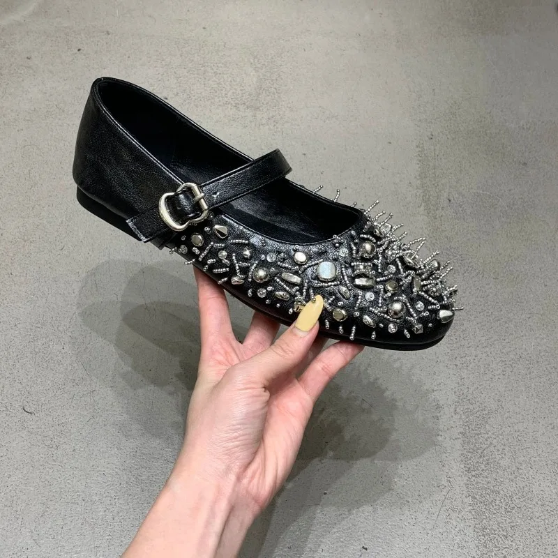 Fashion Designer Women's Shoes Exquisite Metal Decoration Mary Jane Shoes for Woman Punk Style Lolita Casual Shoes Zapatos Mujer
Fashion Designer Women's Shoes Exquisite Metal Decoration Mary Jane Shoes for Woman Punk Style Lolita Casual Shoes Zapatos Mujer