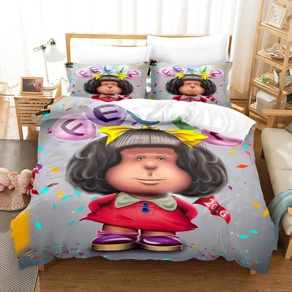 Модный комплект постельного белья Mafalda с 3D принтом для мальчиков и девочек, королевский размер, пододеяльник, наволочка, кровать для мальчиков и взрослых, спальня
Модный комплект постельного белья Mafalda с 3D принтом для мальчиков и девочек, королевский размер, пододеяльник, наволочка, кровать для мальчиков и взрослых, спальня