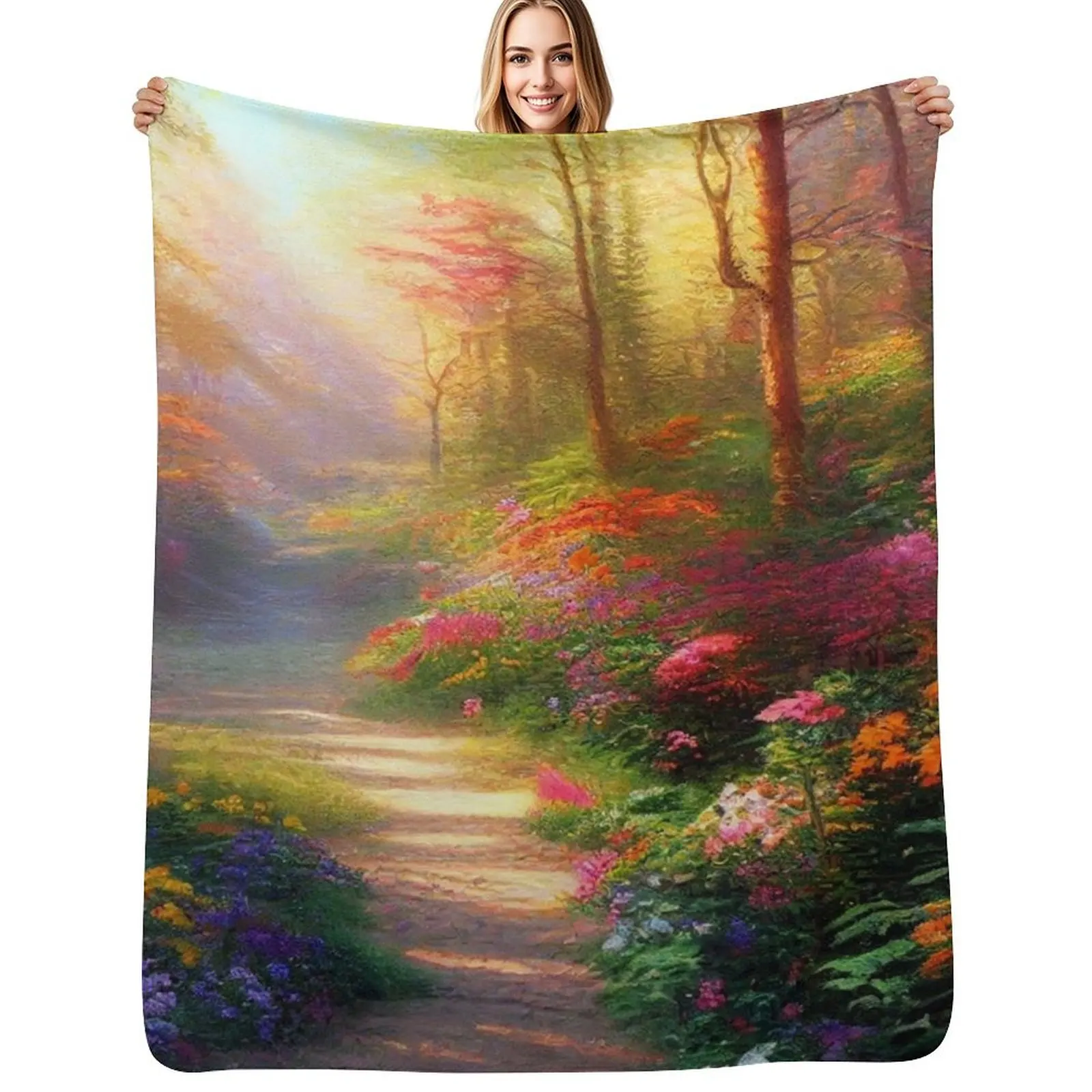 A forest path with wildflowers Throw Blanket Thin Soft Blanket for Summer Night Sleeping
A forest path with wildflowers Throw Blanket Thin Soft Blanket for Summer Night Sleeping
