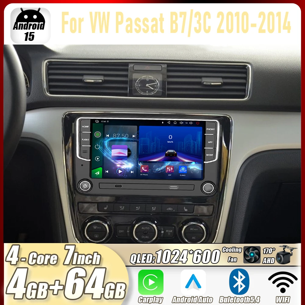 4GB+64GB 7" For VW Passat B7/3C 2010-2014 Car Stereo Radio CarPlay Android15 Auto Head Unit GPS 4G+WIFI Navi Multimedia Player
4GB+64GB 7" For VW Passat B7/3C 2010-2014 Car Stereo Radio CarPlay Android15 Auto Head Unit GPS 4G+WIFI Navi Multimedia Player