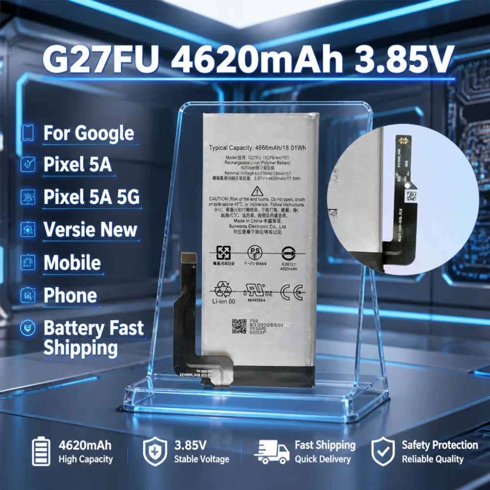 Upgrade G27FU 4620mAH 3.85V Replacement Battery For Google Pixel 5A Pixel 5A 5G Versie New Mobile Phone Battery Fast Shipping
Upgrade G27FU 4620mAH 3.85V Replacement Battery For Google Pixel 5A Pixel 5A 5G Versie New Mobile Phone Battery Fast Shipping