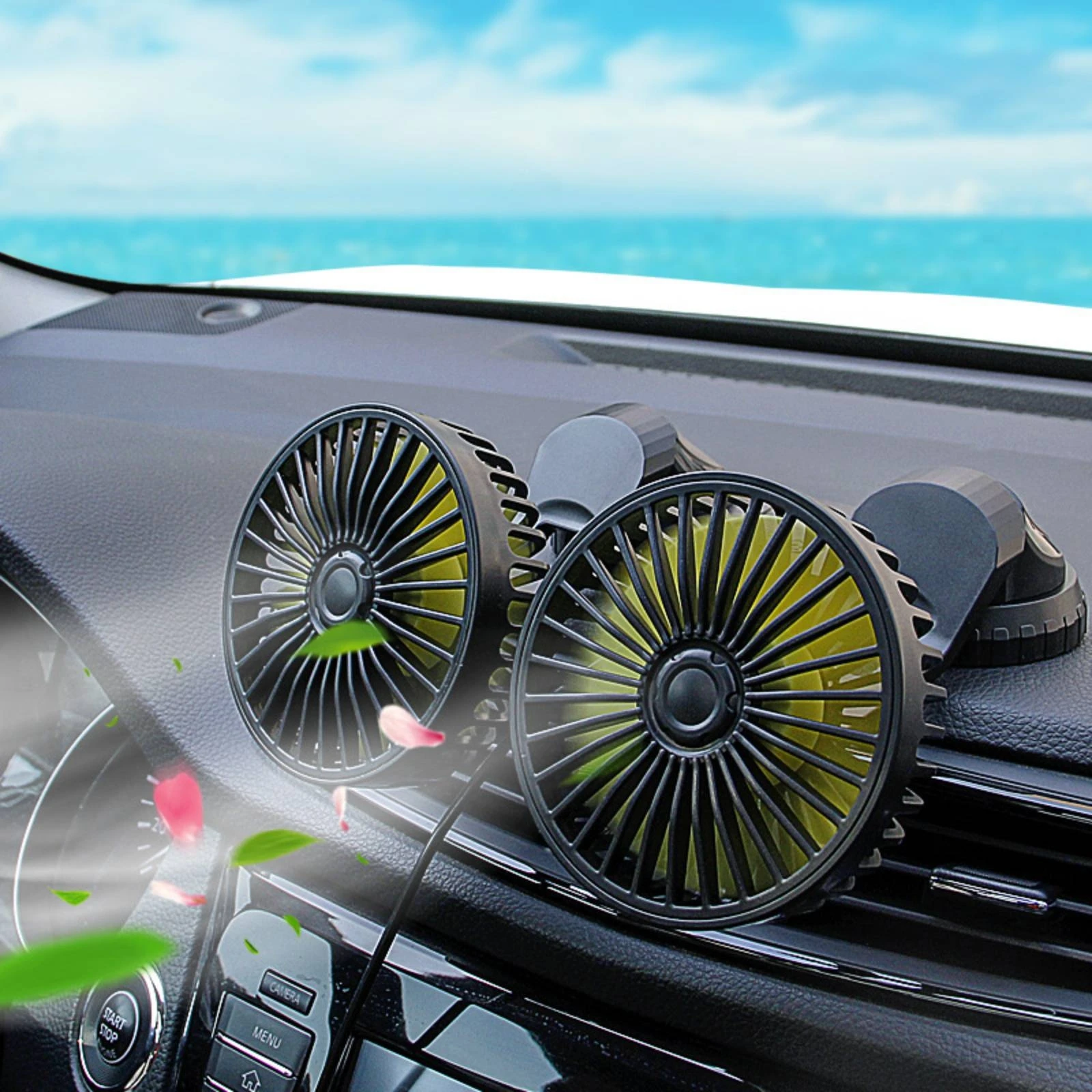 twinHead Car Fan 3-Speed Dual Head Car Fan Vehicle Accessory 5-Blade Micro USB
twinHead Car Fan 3-Speed Dual Head Car Fan Vehicle Accessory 5-Blade Micro USB