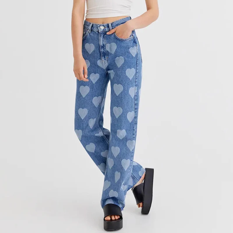 Vintage Heart Women Baggy Jeans 2025 New Spring Summer High Waist Loose Wide Leg Pants Slimming Straight Jean Trousers
Vintage Heart Women Baggy Jeans 2025 New Spring Summer High Waist Loose Wide Leg Pants Slimming Straight Jean Trousers