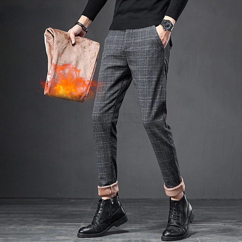 2022 Designer Men's Plaid Stripe Stretch Fleece Liner Pants Winter Trendy Elegant Brushed Elastic Cotton Long Trousers New
2022 Designer Men's Plaid Stripe Stretch Fleece Liner Pants Winter Trendy Elegant Brushed Elastic Cotton Long Trousers New