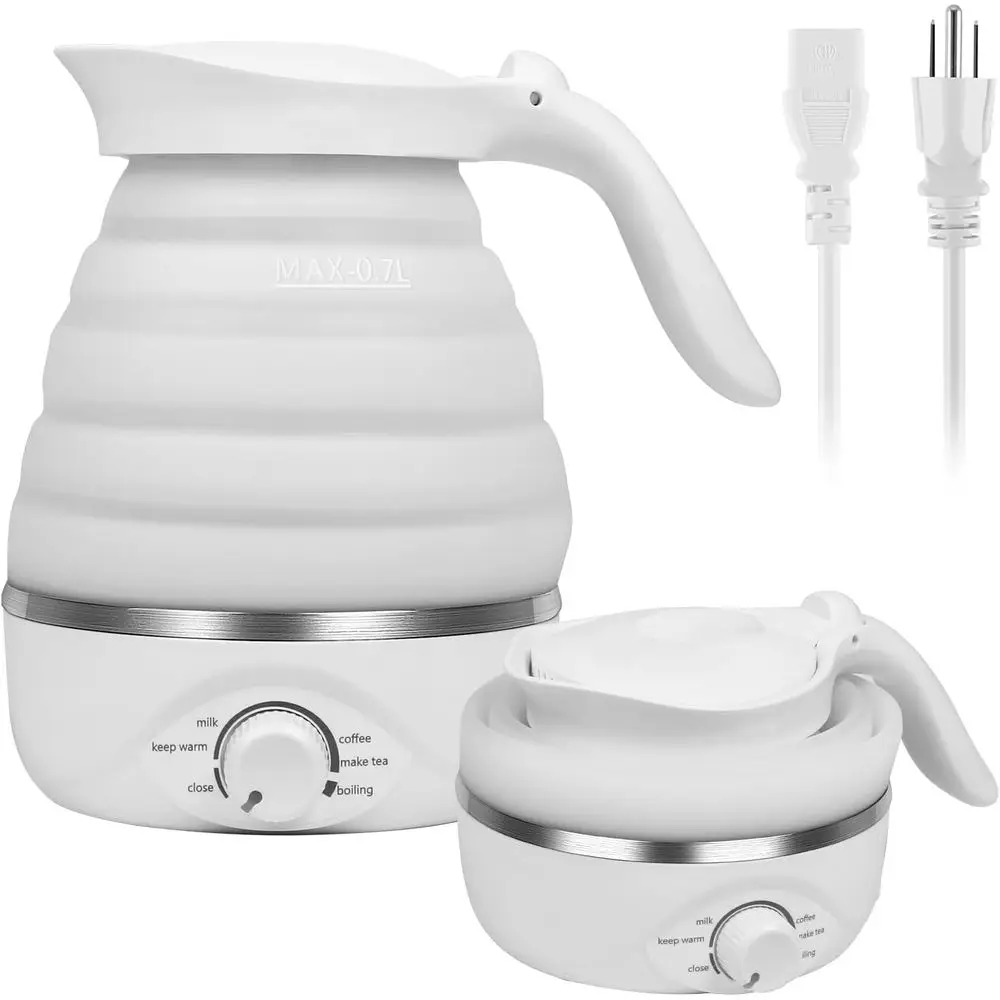 Collapsible Electric Kettle, Travel-Friendly, Food Grade Silicone, 850W, 110V, 700ml White
Collapsible Electric Kettle, Travel-Friendly, Food Grade Silicone, 850W, 110V, 700ml White
