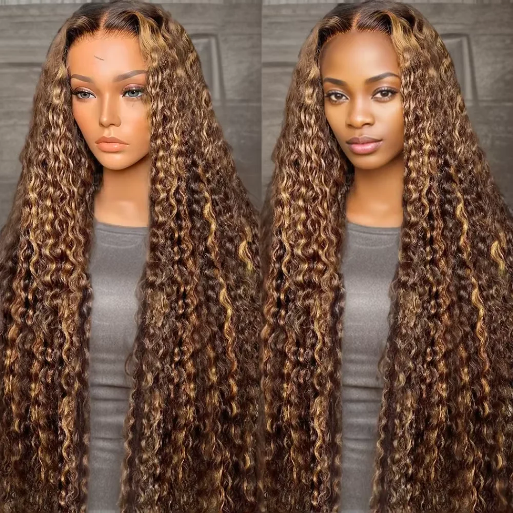 4/27 Highlight Deep Wave 250 Density 30 38 Inches 13x4 Human Hair Lace Frontal Wigs Colored Ombre 7x5 HD Glueless Wig For Women
4/27 Highlight Deep Wave 250 Density 30 38 Inches 13x4 Human Hair Lace Frontal Wigs Colored Ombre 7x5 HD Glueless Wig For Women