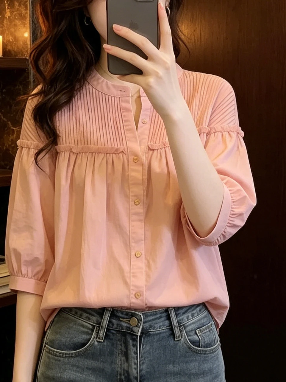 Large Size Korean Style Unique Pink Shirt Women's Fashionable Summer New Arrival High-End Sensation Versatile Top
Large Size Korean Style Unique Pink Shirt Women's Fashionable Summer New Arrival High-End Sensation Versatile Top