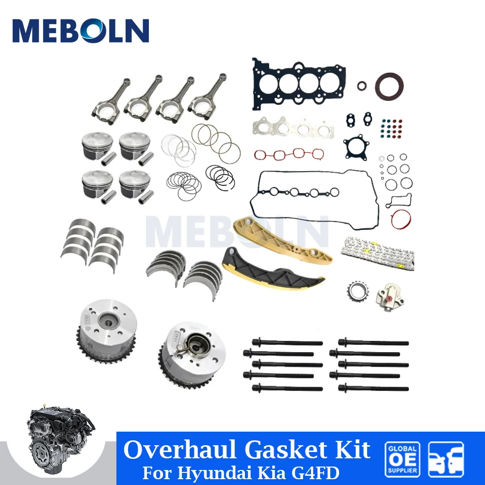 Engine Full Overhaul Rebuild Gasket Kit For Hyundai KIA 1.6L GAS DOHC G4FD Car Accessories OE 243212B620 230402B600 23041-2B600
Engine Full Overhaul Rebuild Gasket Kit For Hyundai KIA 1.6L GAS DOHC G4FD Car Accessories OE 243212B620 230402B600 23041-2B600