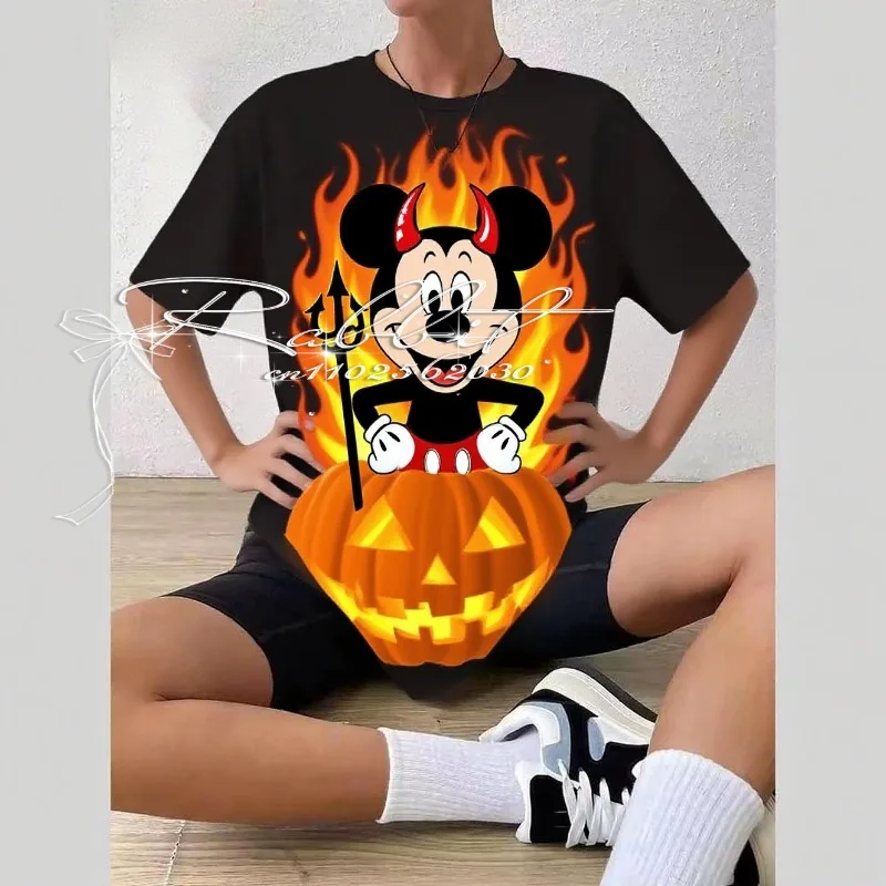 2025 New Holiday Gift American Retro Classic Disney Halloween Mickey Pumpkin T-shirt Women's 3D Printed Fashion Street T-shirt
2025 New Holiday Gift American Retro Classic Disney Halloween Mickey Pumpkin T-shirt Women's 3D Printed Fashion Street T-shirt