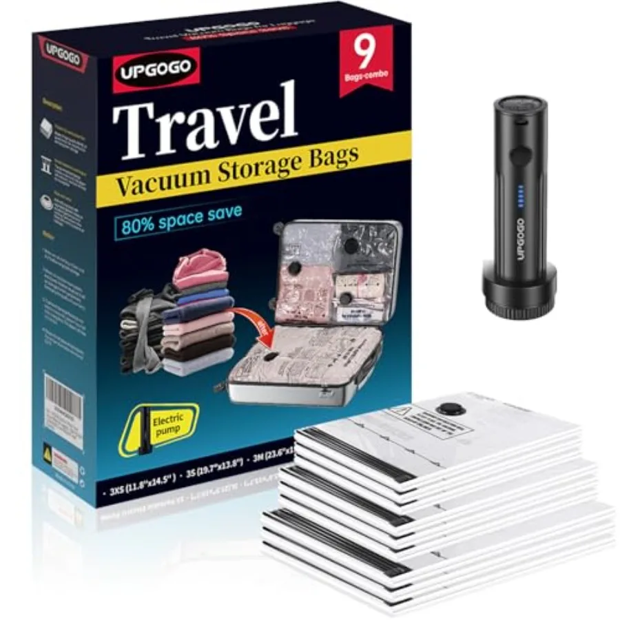 Travel Vacuum Bags for Luggage with Portable Electric Pump Vacuum Seal Bags for Clothing Packing Cubes Compression Cruise Ship
Travel Vacuum Bags for Luggage with Portable Electric Pump Vacuum Seal Bags for Clothing Packing Cubes Compression Cruise Ship