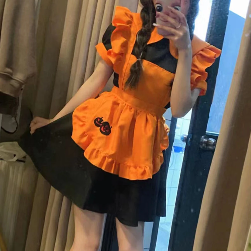 Halloween costume cosplay restaurant anime costume embroidery pumpkin maid vestido birthday dress for women
Halloween costume cosplay restaurant anime costume embroidery pumpkin maid vestido birthday dress for women