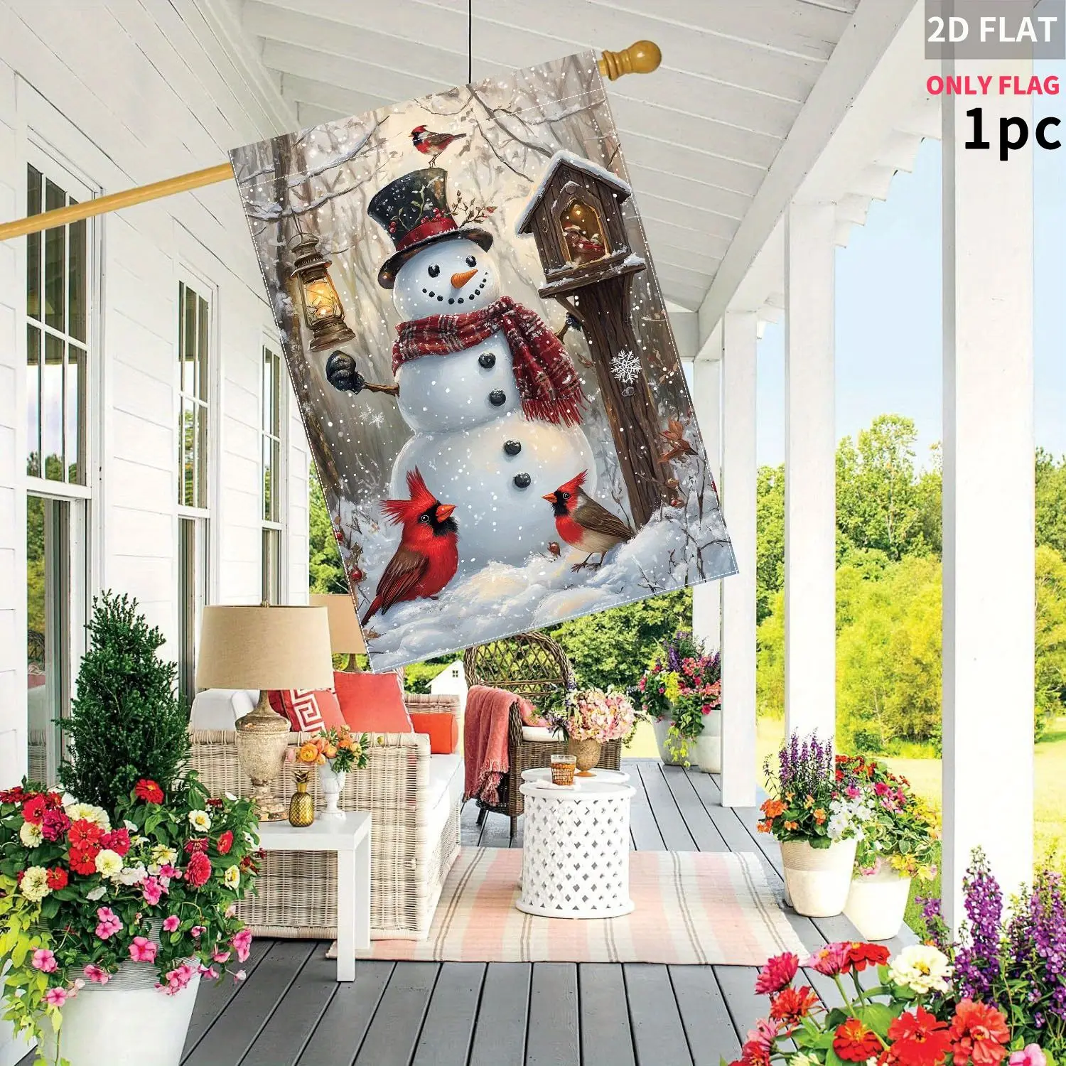 2D FLAT 1pc Double-Sided Garden flag Snowman With Birds And Winter Scene 28x40 Inch Polyester(Pole Not Included)
2D FLAT 1pc Double-Sided Garden flag Snowman With Birds And Winter Scene 28x40 Inch Polyester(Pole Not Included)