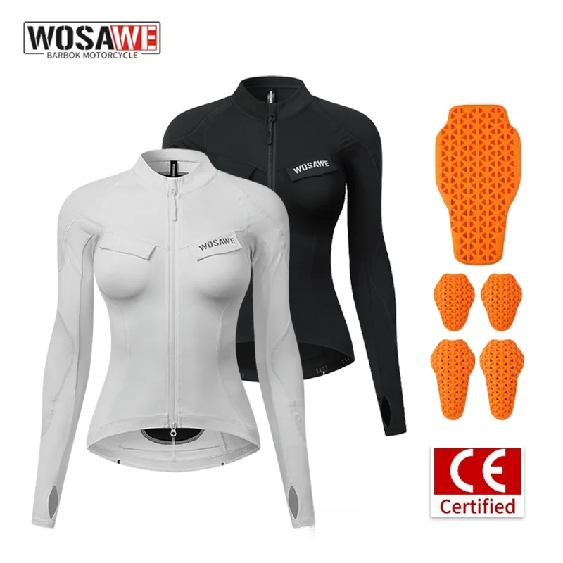 WOSAWE Women Motorcycle Jacket Spring Summer Breathable Slim Fit Moto Riding Coat Full Zipper Long Sleeve CE Certified Pads
WOSAWE Women Motorcycle Jacket Spring Summer Breathable Slim Fit Moto Riding Coat Full Zipper Long Sleeve CE Certified Pads