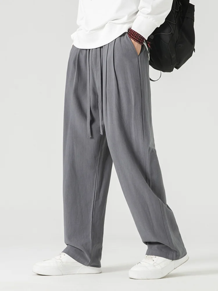 Мужские повседневные брюки из хлопка и льна, новинка весны, прямые широкие брюки в пол, комфортные свободные длинные брюки
Мужские повседневные брюки из хлопка и льна, новинка весны, прямые широкие брюки в пол, комфортные свободные длинные брюки