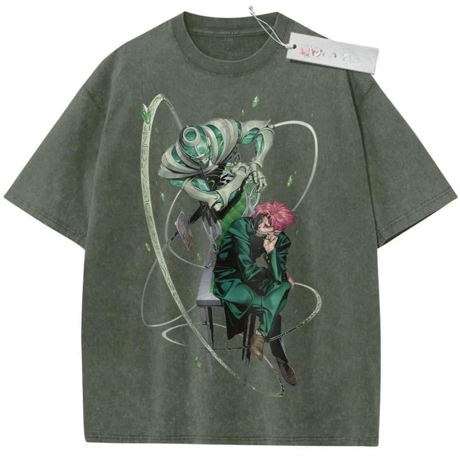 Unisex Olive Green Washed Vintage T - Shirt JoJo's Bizarre Adventure Prototype Pannacotta Fugo & Stand High - Quality Fabric
Unisex Olive Green Washed Vintage T - Shirt JoJo's Bizarre Adventure Prototype Pannacotta Fugo & Stand High - Quality Fabric