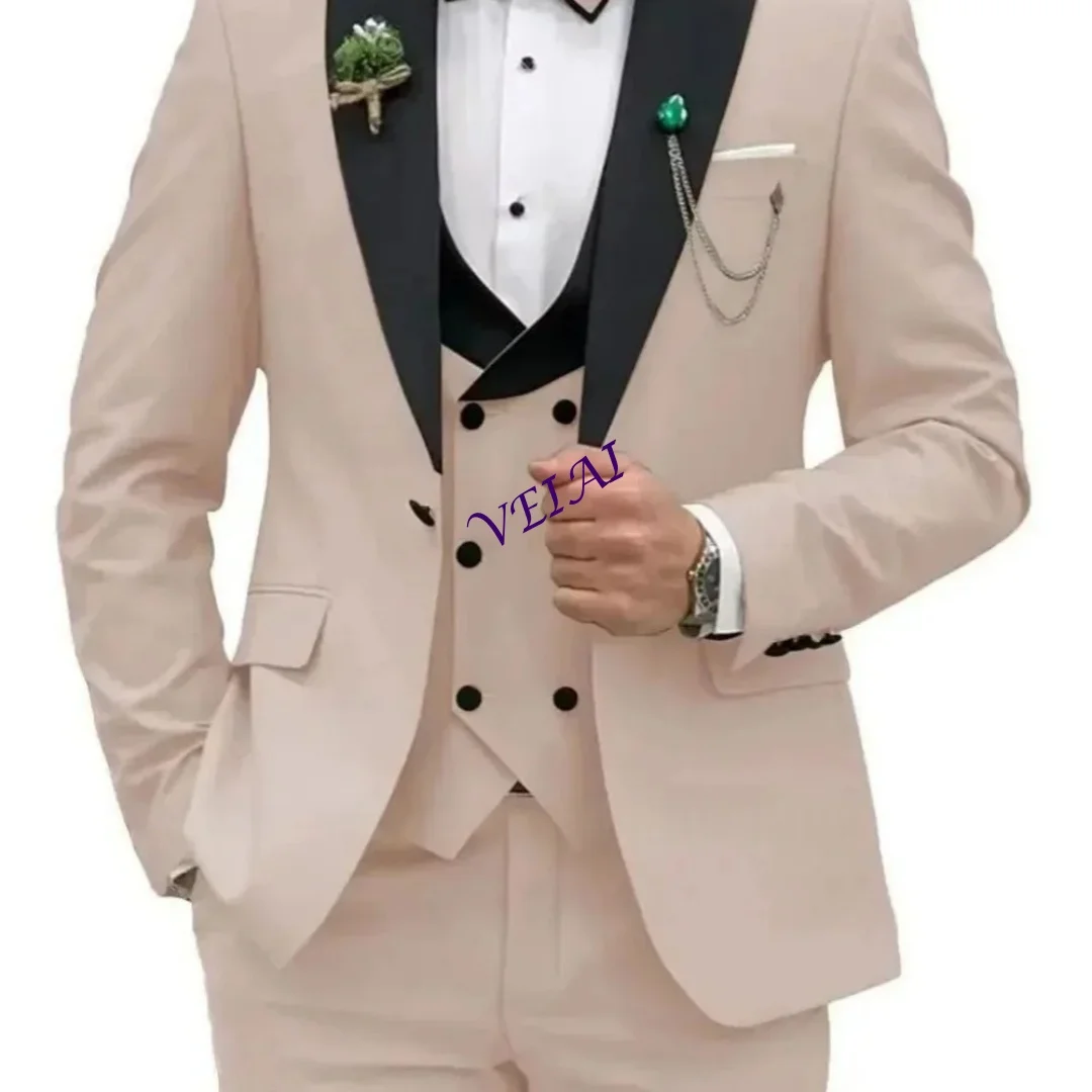 Customized3 Pieces Men's Wedding Suits Formal Groom Tuxedo Slim Fit Business Casual Double Breasted Blazer Vest Pants Set for Pa
Customized3 Pieces Men's Wedding Suits Formal Groom Tuxedo Slim Fit Business Casual Double Breasted Blazer Vest Pants Set for Pa