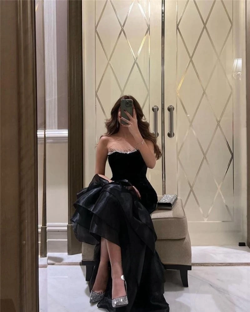 Strapless Floor Length Strapless Sleeveless Prom Dresses Evening Dresses Saudi Arabia Women's Formal Dress
Strapless Floor Length Strapless Sleeveless Prom Dresses Evening Dresses Saudi Arabia Women's Formal Dress