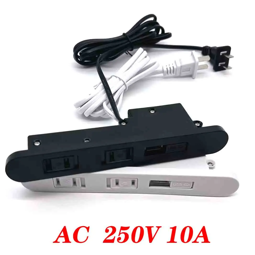 Universal Embedded Table Hidden Socket 1 Outlet USB 5V 2.1A 2500W 110-250V Office Black White Furniture Extension Cord Sockets
Universal Embedded Table Hidden Socket 1 Outlet USB 5V 2.1A 2500W 110-250V Office Black White Furniture Extension Cord Sockets