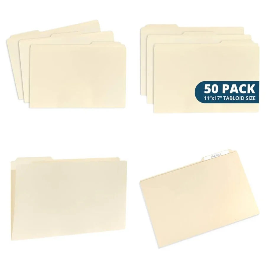 11x17 Folders for Blueprints, Plans, Drawings, and Construction, Manila 11x17 File Folders, Bulk 50 Pack
11x17 Folders for Blueprints, Plans, Drawings, and Construction, Manila 11x17 File Folders, Bulk 50 Pack