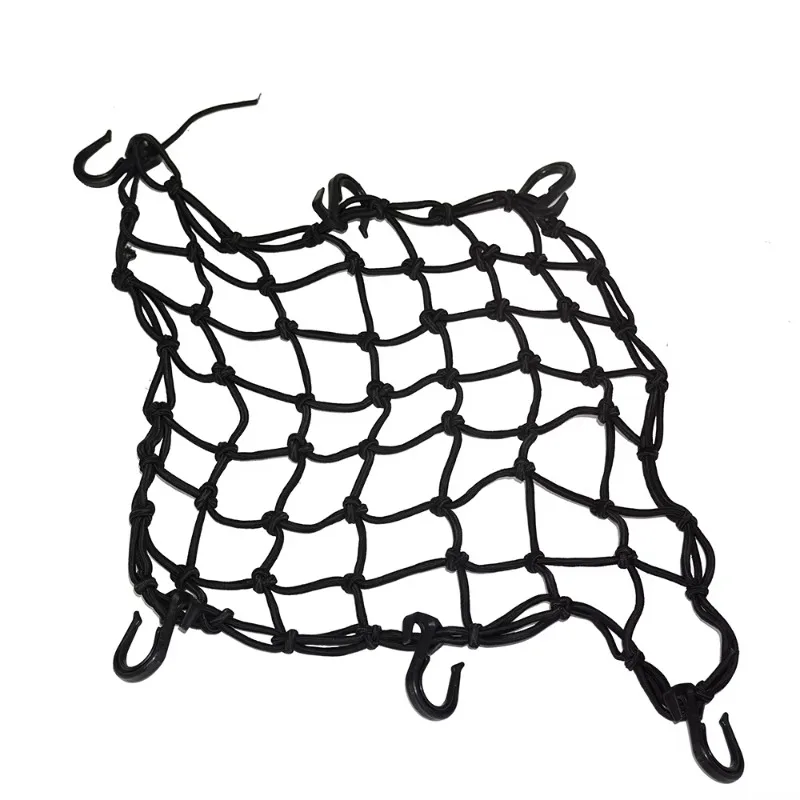 Multi-purpose motorcycle accessories Helmet holder and luggage bungee jumping net with 6 hook cargo fasteners
Multi-purpose motorcycle accessories Helmet holder and luggage bungee jumping net with 6 hook cargo fasteners