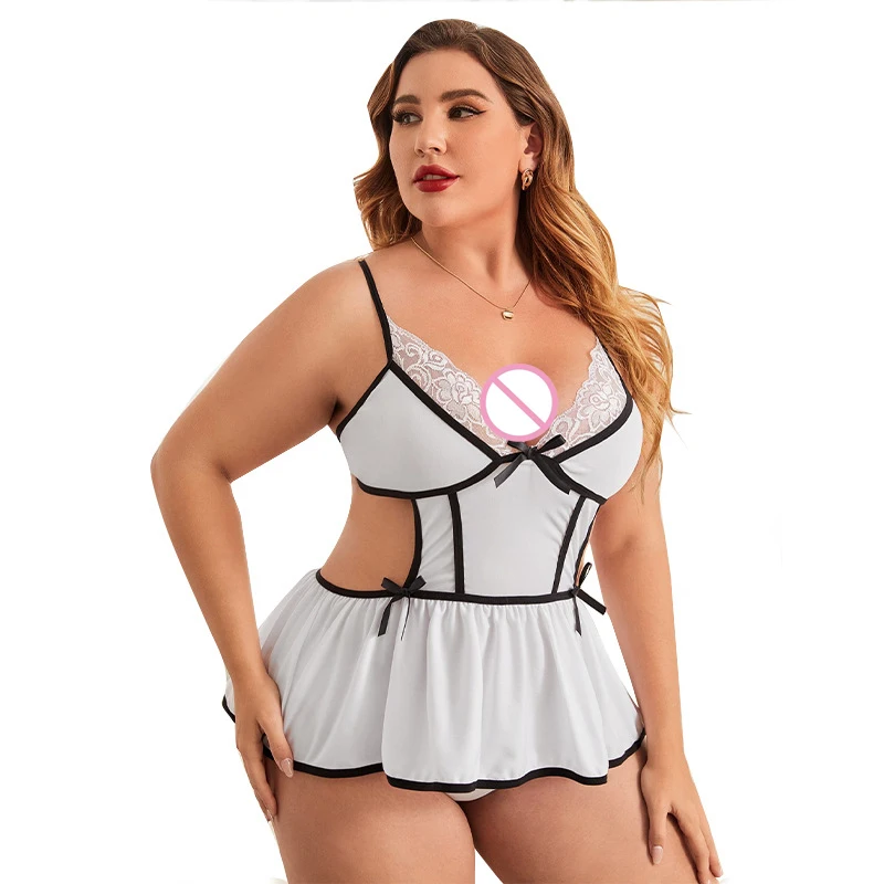 Plus Size Women's Sexy Lace Hollow-Out Camisole Dress - Erotic Lingerie Nightgown
Plus Size Women's Sexy Lace Hollow-Out Camisole Dress - Erotic Lingerie Nightgown