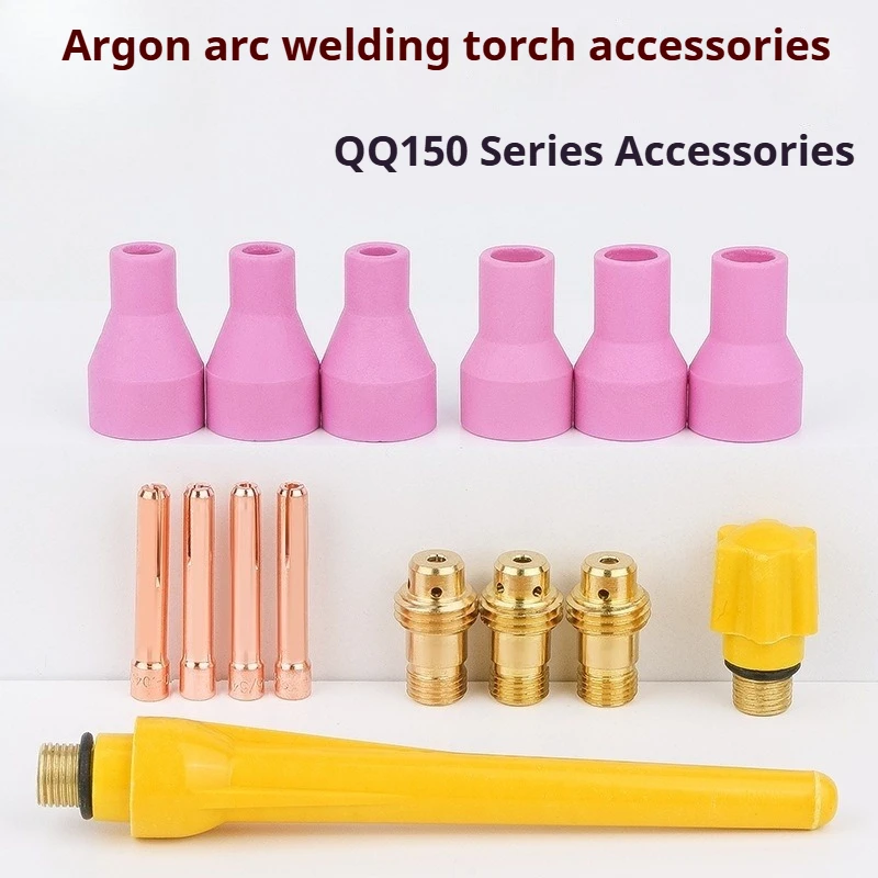 QQ150A TIG Welding Torch Accessories, Tungsten Electrode Collet, Ceramic Nozzle, Diffuser, Long Back Cap & Compression Cap
QQ150A TIG Welding Torch Accessories, Tungsten Electrode Collet, Ceramic Nozzle, Diffuser, Long Back Cap & Compression Cap
