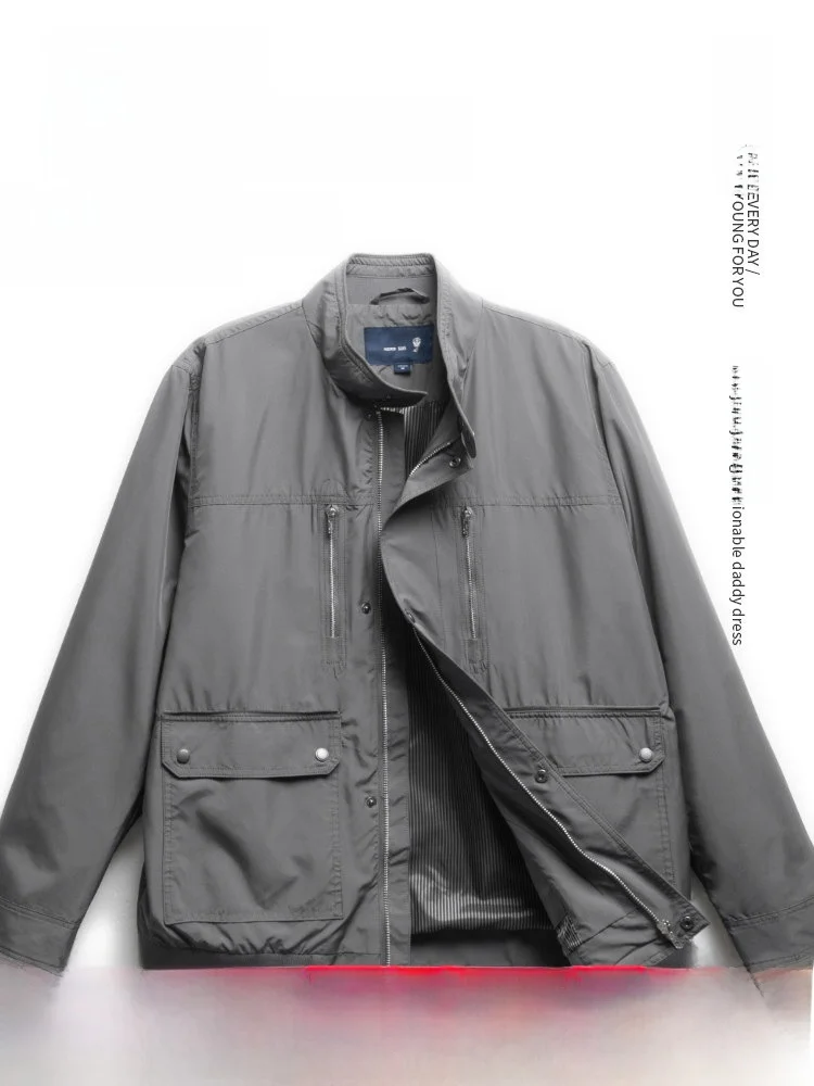 Fall Jaet Men's Thin Stand Collar Multi-ket Middle-Aged Dad Coat Spring Autumn Lightweight Clothes for ly
Fall Jaet Men's Thin Stand Collar Multi-ket Middle-Aged Dad Coat Spring Autumn Lightweight Clothes for ly