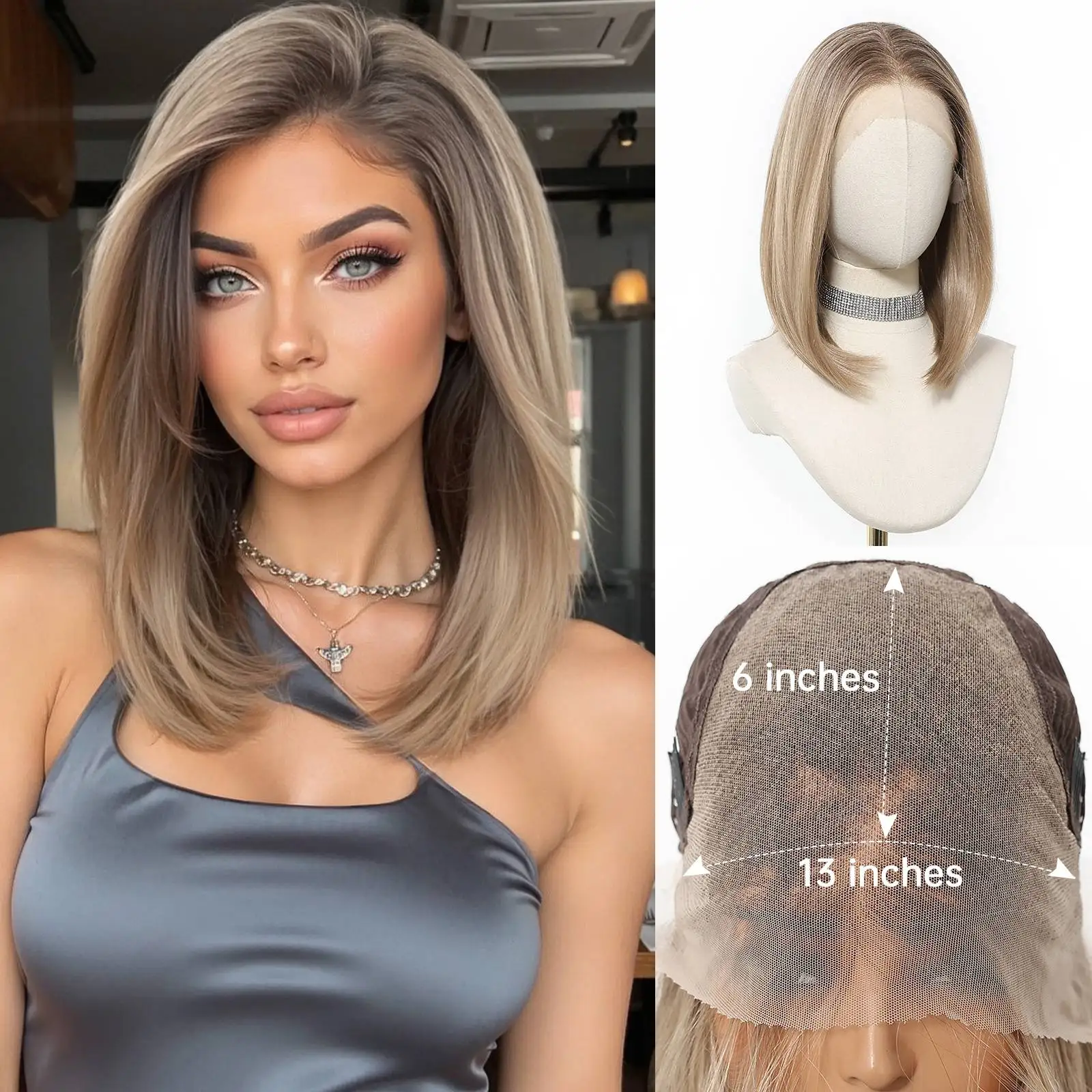 Topshe 13x6 HD Lace Front Wig Ash Blonde Short Bob Synthetic Glueless Pre Plucked Free Part Heat Resistant Wig for Women
Topshe 13x6 HD Lace Front Wig Ash Blonde Short Bob Synthetic Glueless Pre Plucked Free Part Heat Resistant Wig for Women