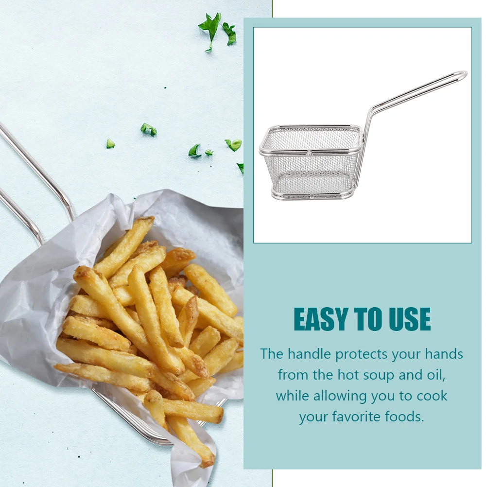 Stainless Steel Fry Basket Oil Drain Cooking Tool Kitchen Gadgets For French Fries Fried Chicken Snacks Food Storage Portable
Stainless Steel Fry Basket Oil Drain Cooking Tool Kitchen Gadgets For French Fries Fried Chicken Snacks Food Storage Portable