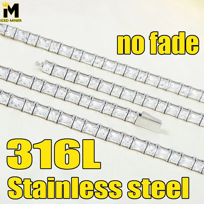 4mm Asscher 361L Stainless Steel Bracelet Tennis Chain Zircon Iced Out For Men Women Fashion Hip Hop Jewelry Free Shipping
4mm Asscher 361L Stainless Steel Bracelet Tennis Chain Zircon Iced Out For Men Women Fashion Hip Hop Jewelry Free Shipping