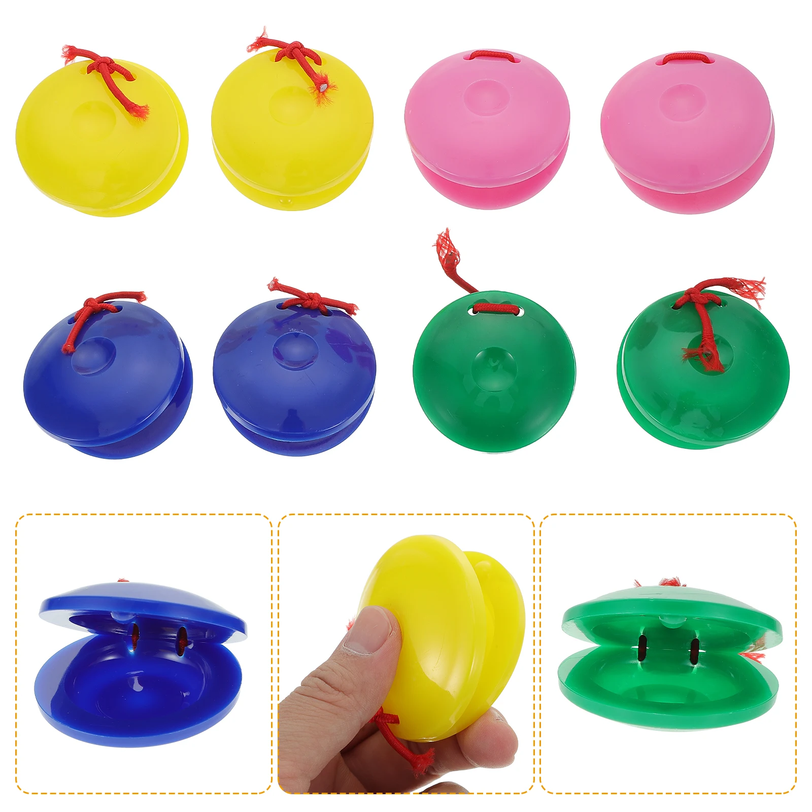 8 Pcs Finger Castanets Kids Percussion Instrument Musical Toys Children Pink Yellow Blue Green Sensory Music Education Safe
8 Pcs Finger Castanets Kids Percussion Instrument Musical Toys Children Pink Yellow Blue Green Sensory Music Education Safe