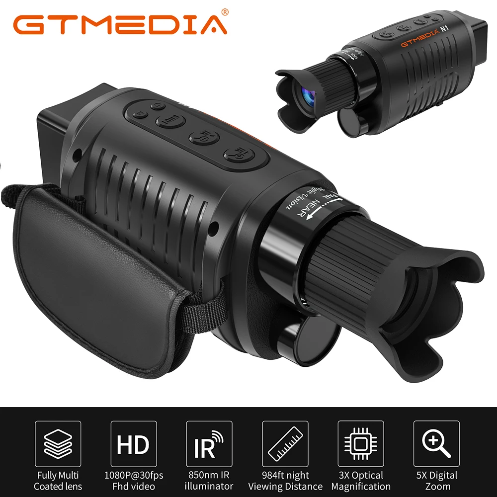 Портативный Инфракрасный цифровой Монокуляр ночного видения GTMEDIA N1 Pro, 1080P HD, 5-кратный зум, цифровая телескопическая камера для охоты на открытом воздухе
Портативный Инфракрасный цифровой Монокуляр ночного видения GTMEDIA N1 Pro, 1080P HD, 5-кратный зум, цифровая телескопическая камера для охоты на открытом воздухе