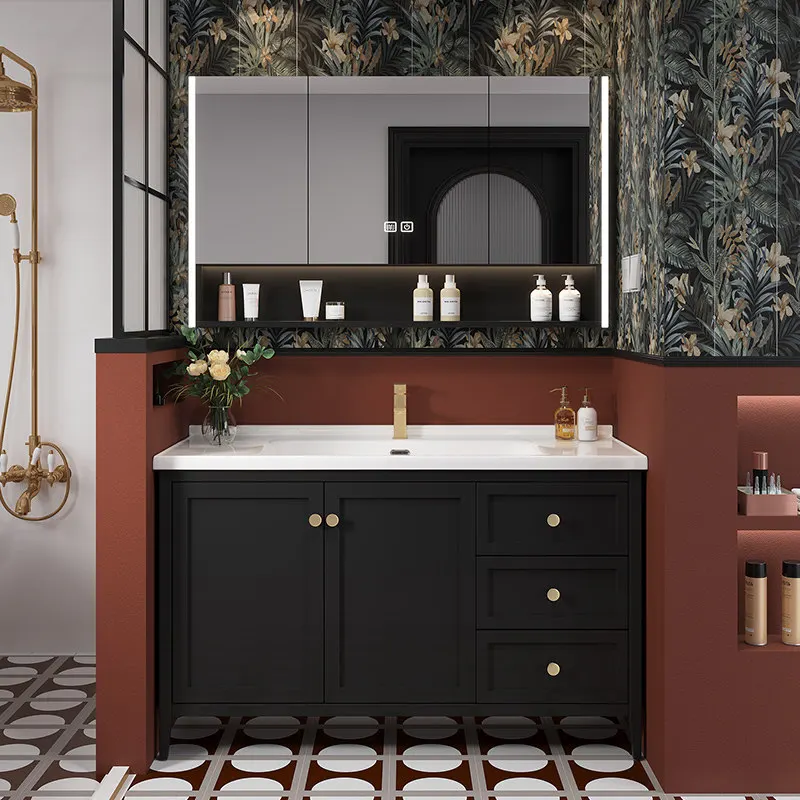 Напольный шкаф-тумба во французском ретро-стиле для ванной комнаты с интегрированной керамической раковиной и тумбой для унитаза
Напольный шкаф-тумба во французском ретро-стиле для ванной комнаты с интегрированной керамической раковиной и тумбой для унитаза