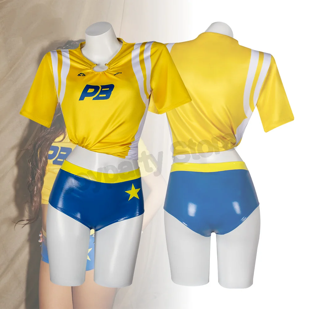 Football Sexy Lisa Cheerleader cosplay High School Women Costume Mini Crop yellow Tops Blue Shorts pant Sports Soccer Uniform
Football Sexy Lisa Cheerleader cosplay High School Women Costume Mini Crop yellow Tops Blue Shorts pant Sports Soccer Uniform
