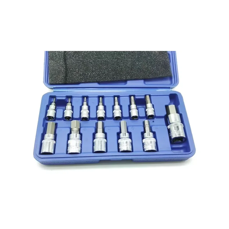 13pcs/set H2-H14 Allen Key Sockets HEX bit 1/4" 3/8" 1/2" Drive Chrome Vanadium Mirror Polished Sockets Car tool
13pcs/set H2-H14 Allen Key Sockets HEX bit 1/4" 3/8" 1/2" Drive Chrome Vanadium Mirror Polished Sockets Car tool