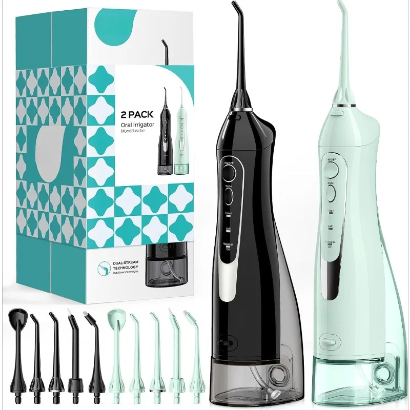 2 Pack Cordless Water Flosser with Elegant Packaging for Teeth, Braces, Gums Care - Easy to Use, Rechargeable, Waterproof
2 Pack Cordless Water Flosser with Elegant Packaging for Teeth, Braces, Gums Care - Easy to Use, Rechargeable, Waterproof