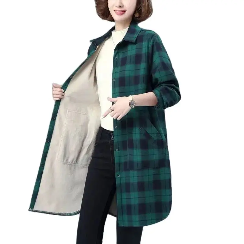 Add Velvet Thicken Plaid Shirts Fashion Women's Shirts Tops 2023 Autumn Winter Keep Warm Casual Shirt Jackets Female Coat
Add Velvet Thicken Plaid Shirts Fashion Women's Shirts Tops 2023 Autumn Winter Keep Warm Casual Shirt Jackets Female Coat