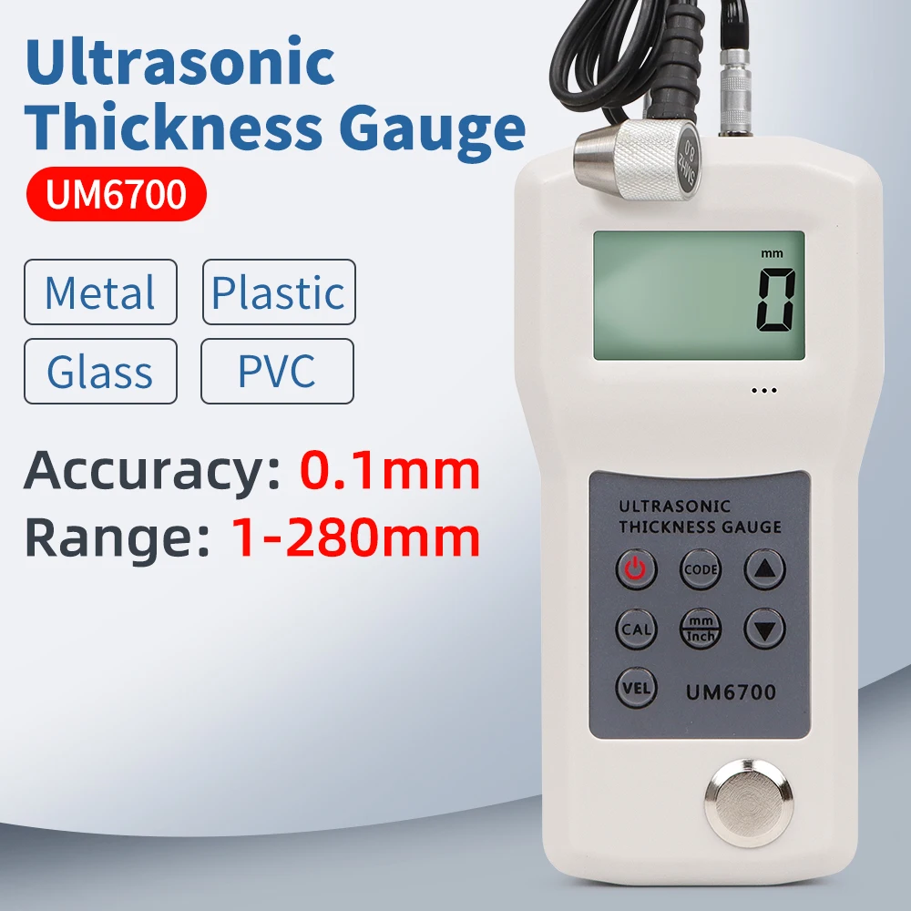 Ultrasonic Thickness Gauge 1.0-280mm Color Screen Rechargeable Thickness Gauge for Metals/Steel/PVC/Glass/PVC
Ultrasonic Thickness Gauge 1.0-280mm Color Screen Rechargeable Thickness Gauge for Metals/Steel/PVC/Glass/PVC