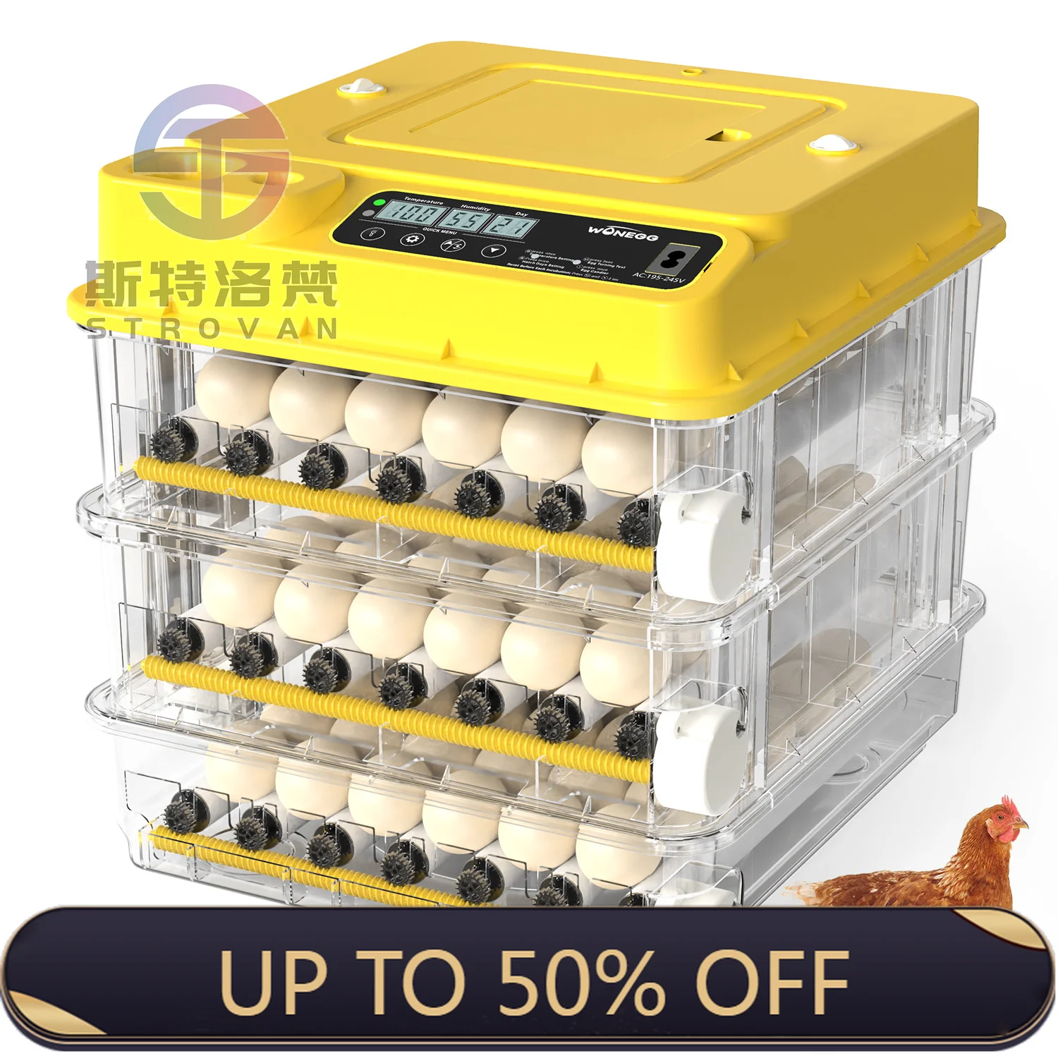 TW-128 New Model Duck Egg Incubator with Automatic Turning Dual Power Hatching Machine
TW-128 New Model Duck Egg Incubator with Automatic Turning Dual Power Hatching Machine