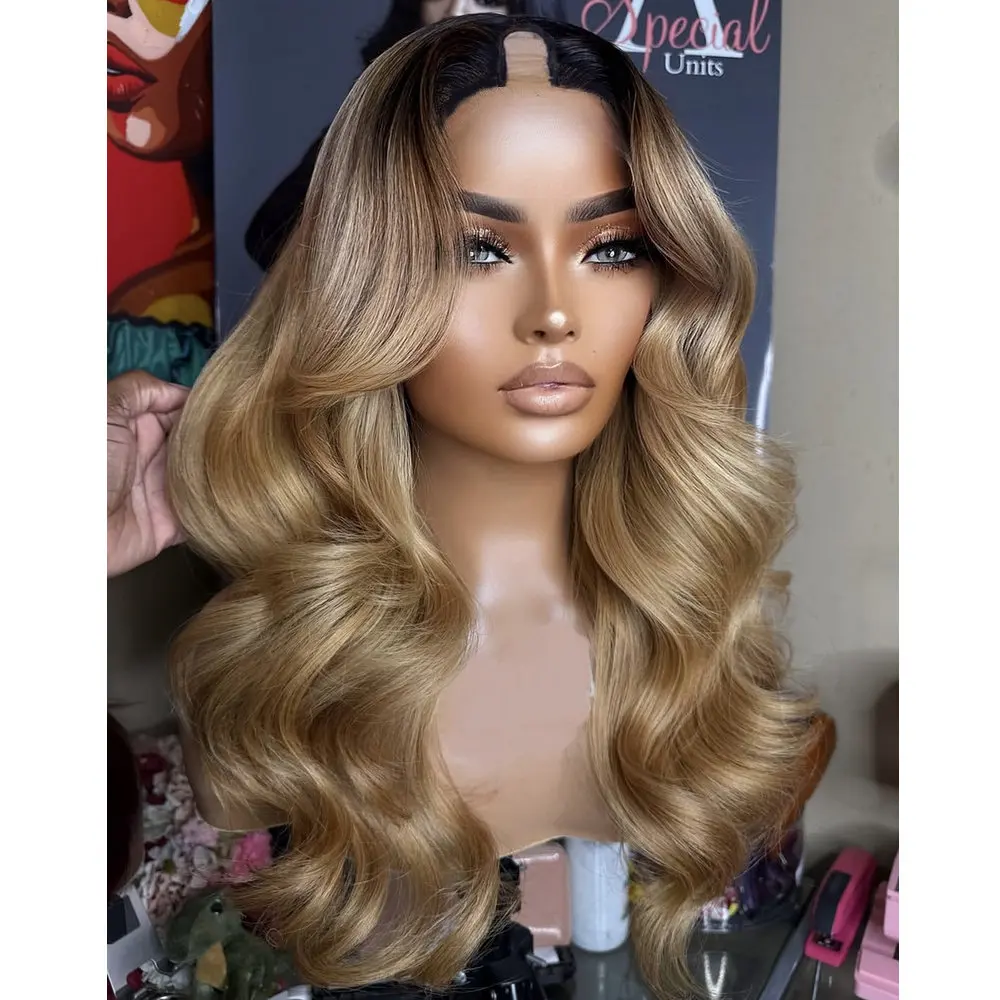 100% Virgin Human Hair Wigs Honey Blonde Ombre Body Wave for Women Glueless 250Density 1X4Opening U/V Part Machine Made Wigs
100% Virgin Human Hair Wigs Honey Blonde Ombre Body Wave for Women Glueless 250Density 1X4Opening U/V Part Machine Made Wigs