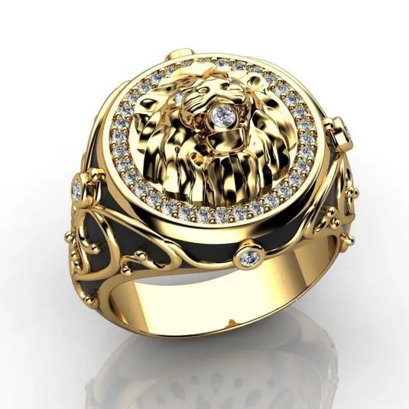 HOYON 18K Gold Color Full Diamond Zircon Lion Ring for Men's Wedding Punk Style Engagement Ring for Men's Retro Women's Jewelry
HOYON 18K Gold Color Full Diamond Zircon Lion Ring for Men's Wedding Punk Style Engagement Ring for Men's Retro Women's Jewelry